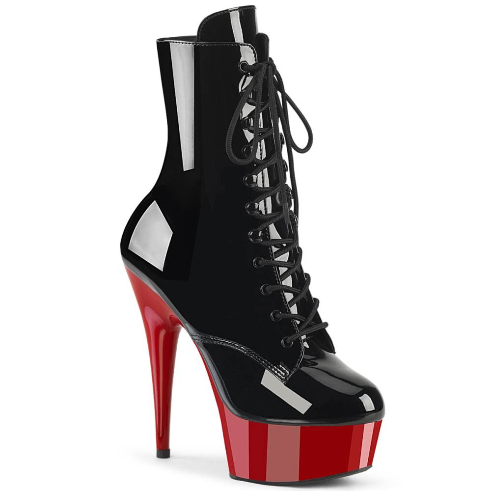 Pleaser - DELIGHT1020 Bottes de plateforme - Noir/Rouge
